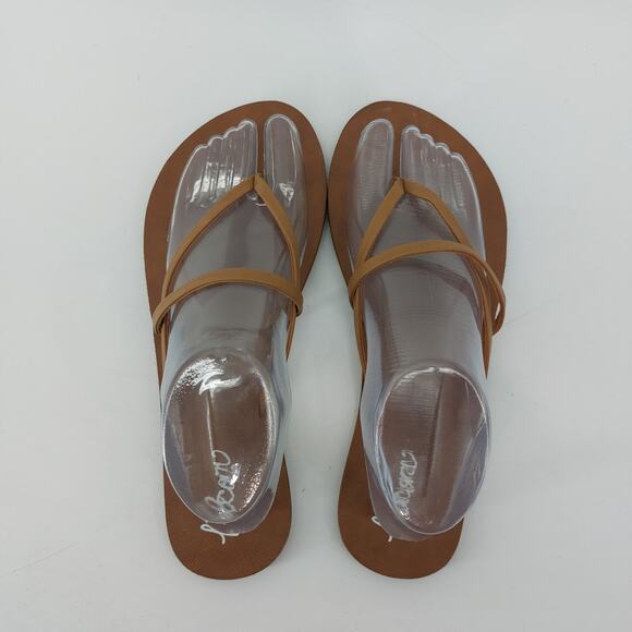 Volcom Strappy Women's Beige Brown Flat Sandals Size 8 - 8.5 - Picture 6 of 9